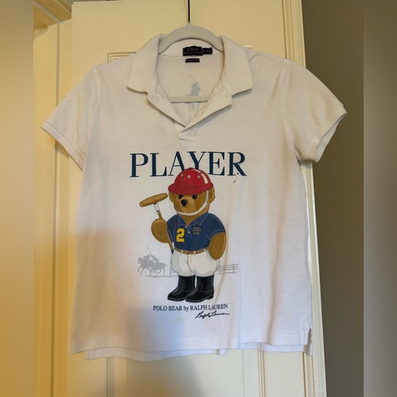Ralph Lauren Tops - Ralph Lauren Kids White Polo Bear Player Shirt